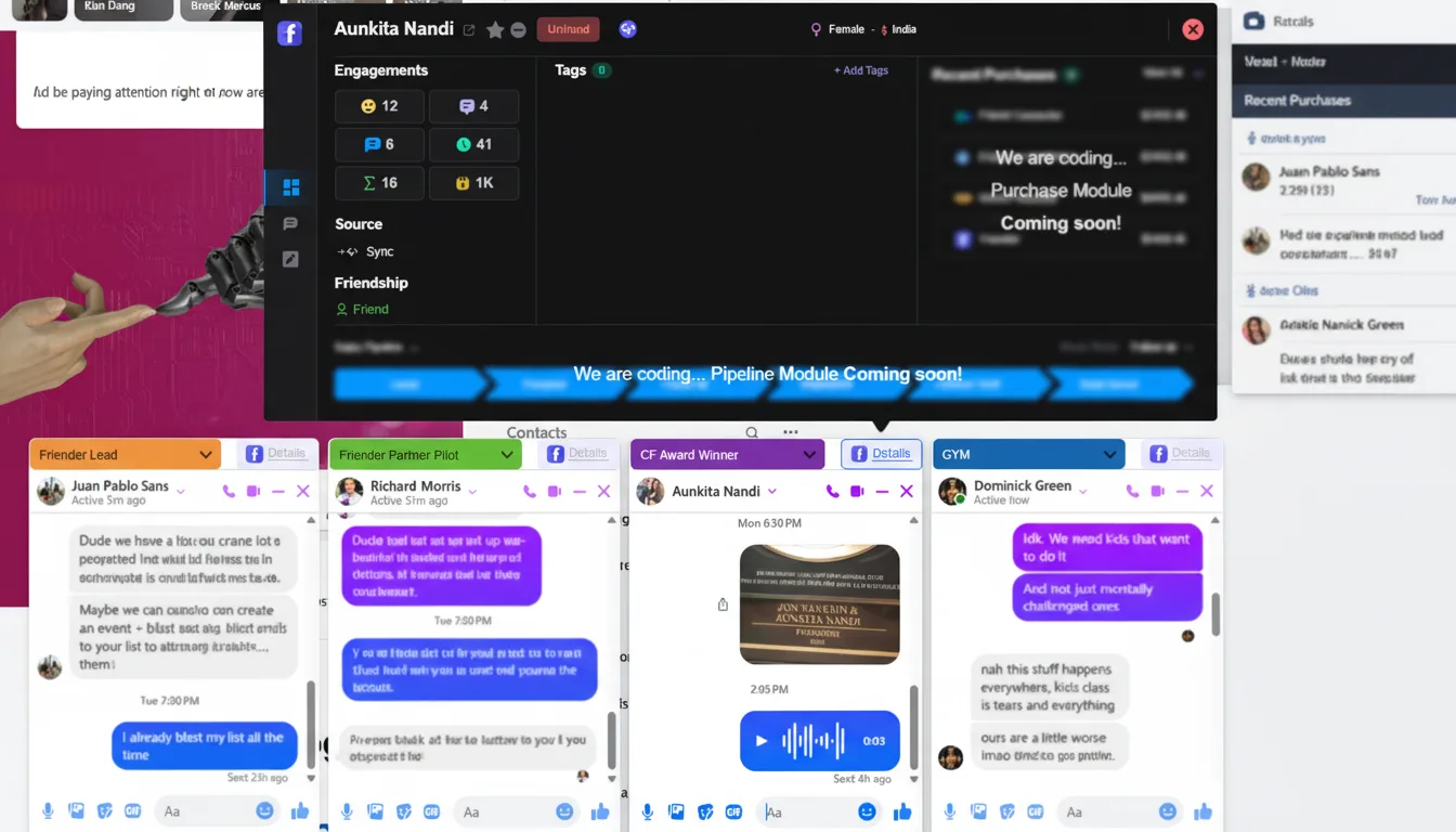 Your CRM, inside Messenger