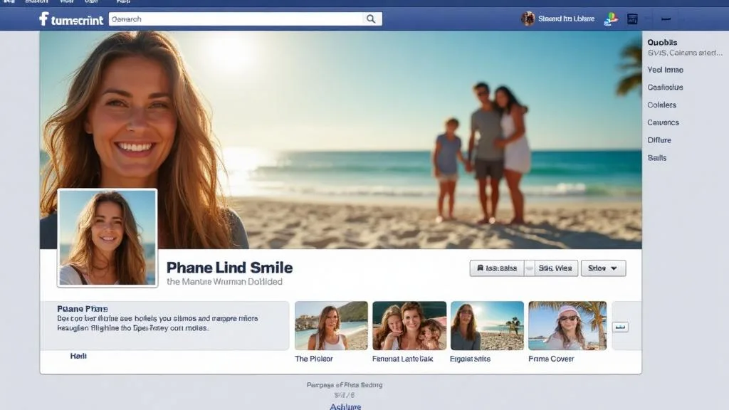Example of a good Facebook profile - friendly smile and relatable cover photo